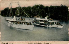 Thousand Islands, Yachts, Captain Visger, Castanet, American News Postcard