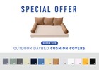 STYLE 3 QUEEN SIZE Outdoor Daybed Bolster Backrest Pillow Cushion |COVERS ONLY|