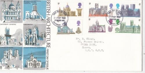 GB 1969 British Architecture Trident FDC Dagenham cancel typed VGC - 第 1/1 張圖片