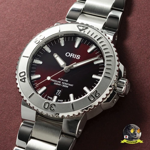 Oris Aquis Automatic Red Dial 43.5mm Men's Watch 01 733 7730 4158-07 8 24 05PEB