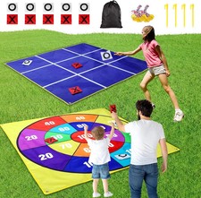 2-in-1 Outdoor Giant Tic Tac Toe Bean Bag Toss Games for Kids Adults, 4.5Ft, New