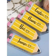 Customized Pencil Keychain, Personalized Acrylic Keychain, Custom Handbag Charm,