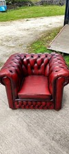 Chesterfield Leather Armchair Oxblood Red Club Chair