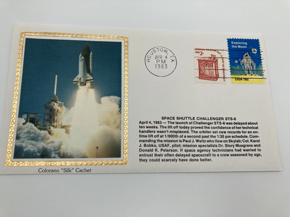 Lote de 5 cubiertas de sobres estampillas de transbordadores y astronautas de logros espaciales de Estados Unidos Foto 2 de 4