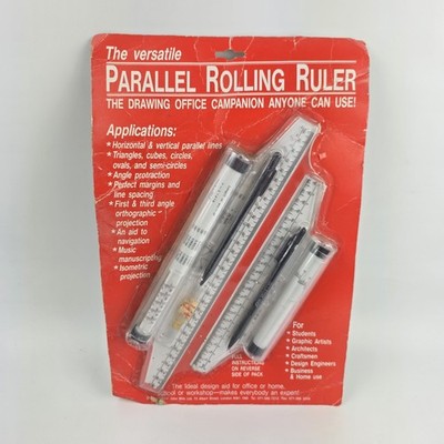 Vintage Parallel Rolling Lineal Drafting Drawing Tool Set Neu Beschädigte Verpackung