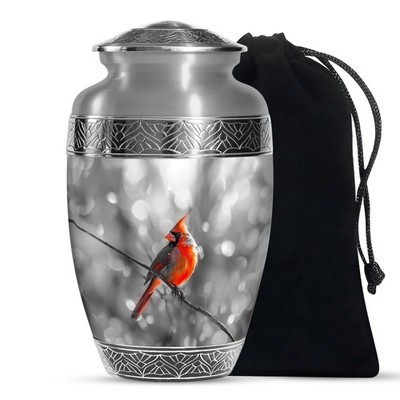 Cardinal Bird Hope Memorial Urns for Ashes Adult Female, Burial Urn (10 Inch)