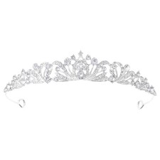 Silver Tiara Crown for Women Wedding Tiaras for Bride Princess Small White