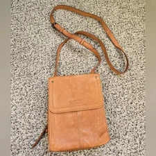 American Leather Co. Kansas Crossbody Bag -  Smooth Tan Leather Purse Adjustable