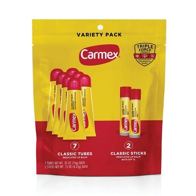 Carmex Classic Medicated Lip Balm Pack, Moisturizer for Chapped clear