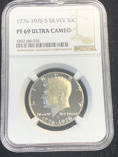 1976-S SILVER KENNEDY HALF DOLLAR - NGC PF69UC