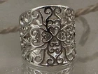 Vintage 925 Sterling Silver Ornate Open Scroll Hearts Ring 5.3 Grams Size 5.25