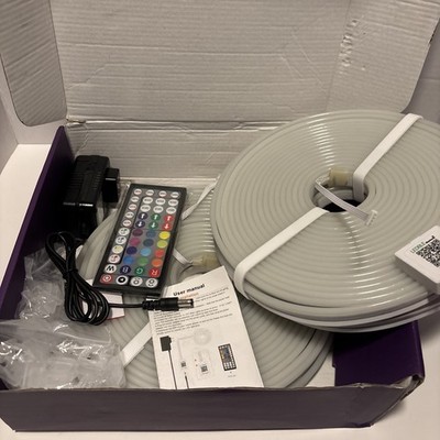 100Ft Led Neon Rope Lights,Control with App/Remote, Flexible New open box