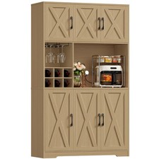 Kitchen Cupboard,180cm Tall Kitchen Cabinet, Pantry Cupboard Removable Wine Rack