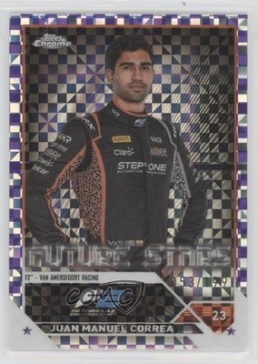2023 Chrome Formula 1 Purple Checker Flag X-Fractor /199 Juan Manuel Correa 6o3