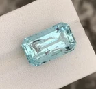 12.12 CT Natural Light Blue Aquamarine Gemstone Emerald Cut From Pakistan