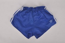 Adidas vintage Sprinter Running Glossy Blue Nylon Shorts made in West Germany