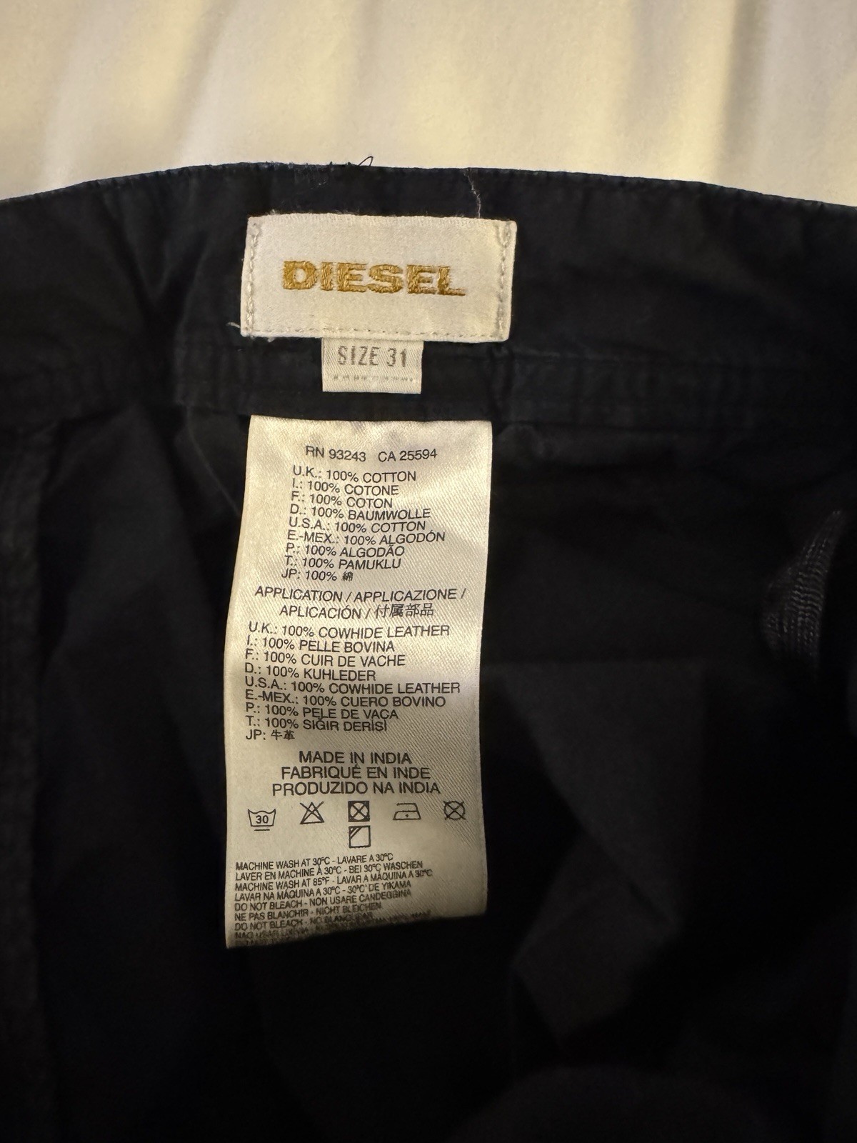 Diesel Black Cargo Shorts Size 31 thumbnail 7