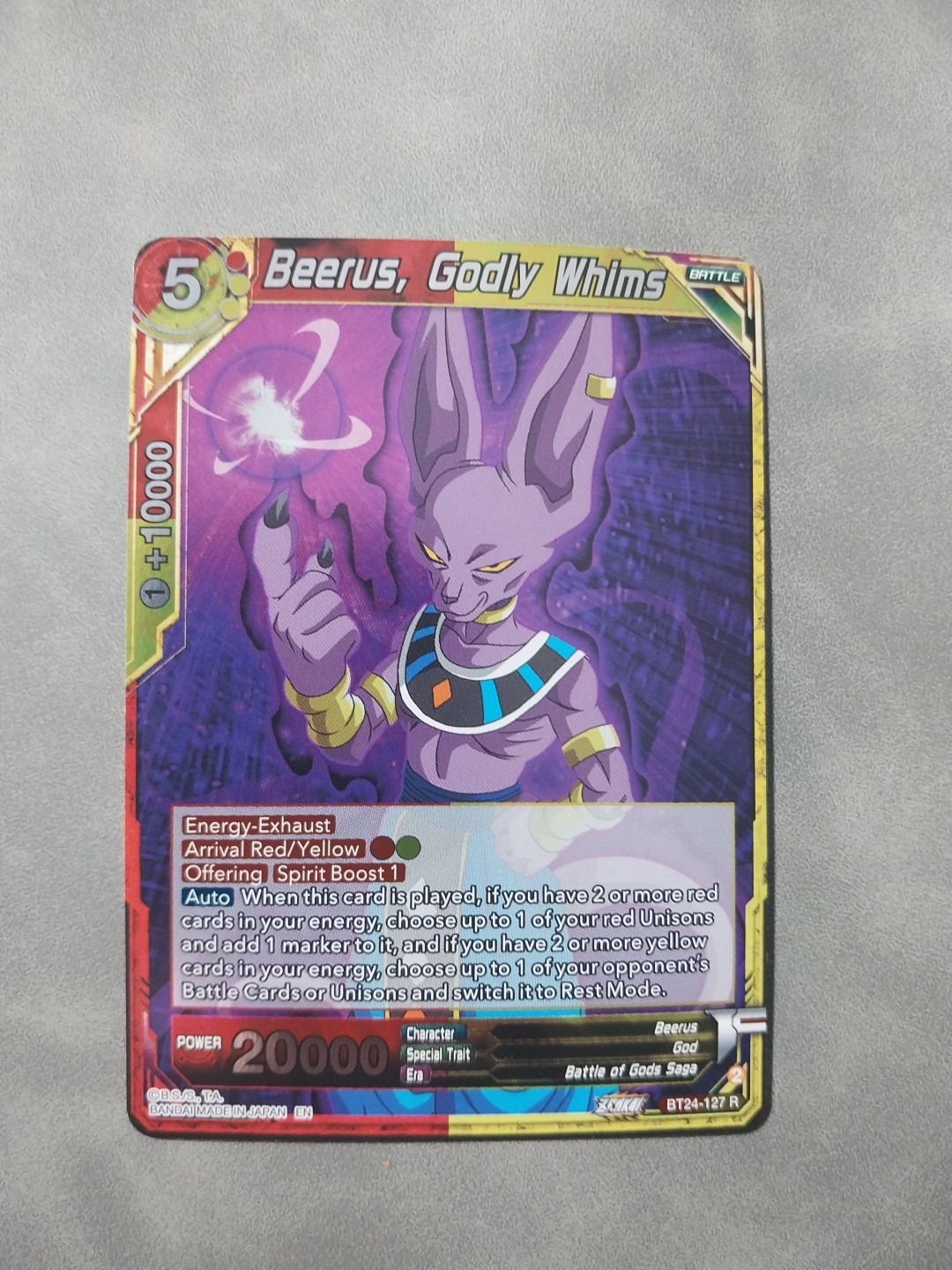 NM-Mint DBS:M Beerus, Godly Whims - BT24-127 - R - Foil Beyond Generations (BT24