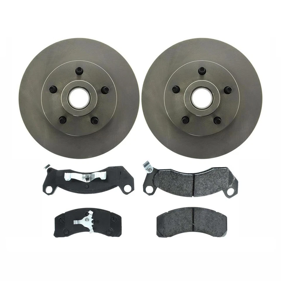 Front Disc Brake Pad Set Disc Brake Rotor fits 1987-1991 Ford LTD Crown Victoria - Image 2 of 4
