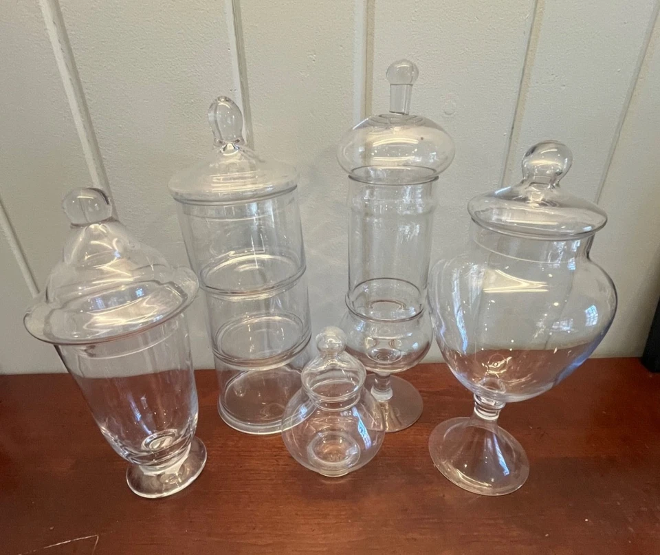 Clear Glass Apothecary Jars *YOU CHOOSE* Candy Decor Display *READ* - Image 3 of 4