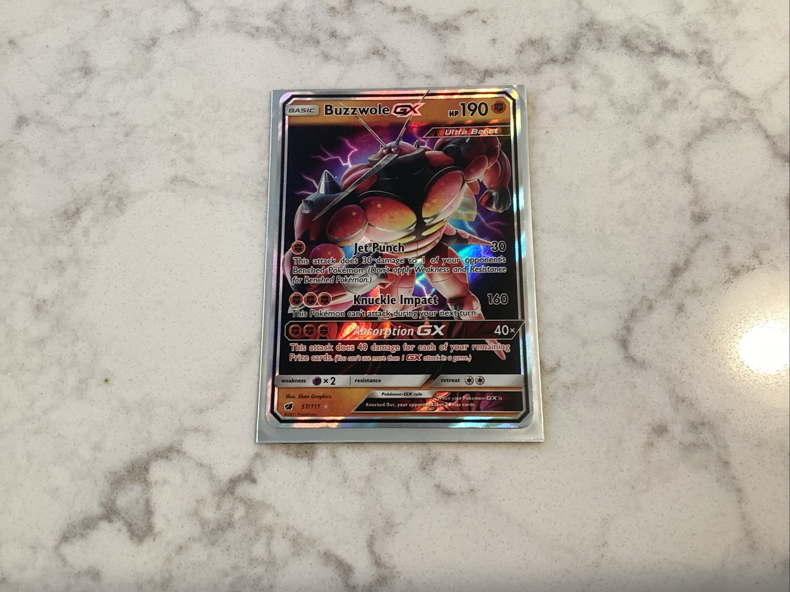 Buzzwole GX 57/111 SM Crimson Invasion Ultra Rare Holo Pokémon TCG