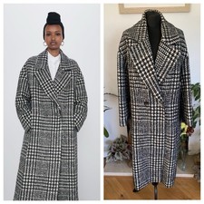 Cappotto Zara misto lana a quadri giacca pied de poule doppiopetto - piccolo