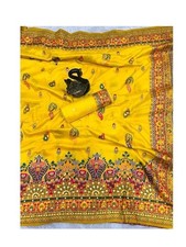 Women  s Kanjivaram Banarasi Silk Saree with Blouse Piece   Patola Style Rich