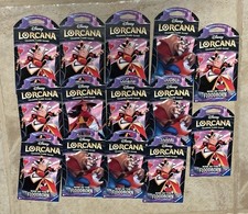 Disney Lorcana Rise of the Floodborn Sleeved Booster Pack Lot Of 14