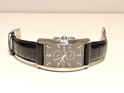 RETRO GERMANY BIG ST.STEEL CURVED RECTANGLE MEN'S CHRONOGRAPH QUARTZ WATCH''JOOP''