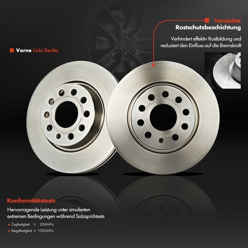 Discos de freno 280 mm delanteros para Audi A3 Seat Altea Leon Skoda VW Caddy Golf - Imagen 4 de 9