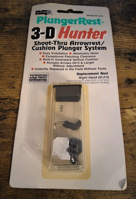 #ad NAP PlungerRest 60 216 RH 3D Hunter Shoot Thru Arrowrest Cushion Plunger System $16.00