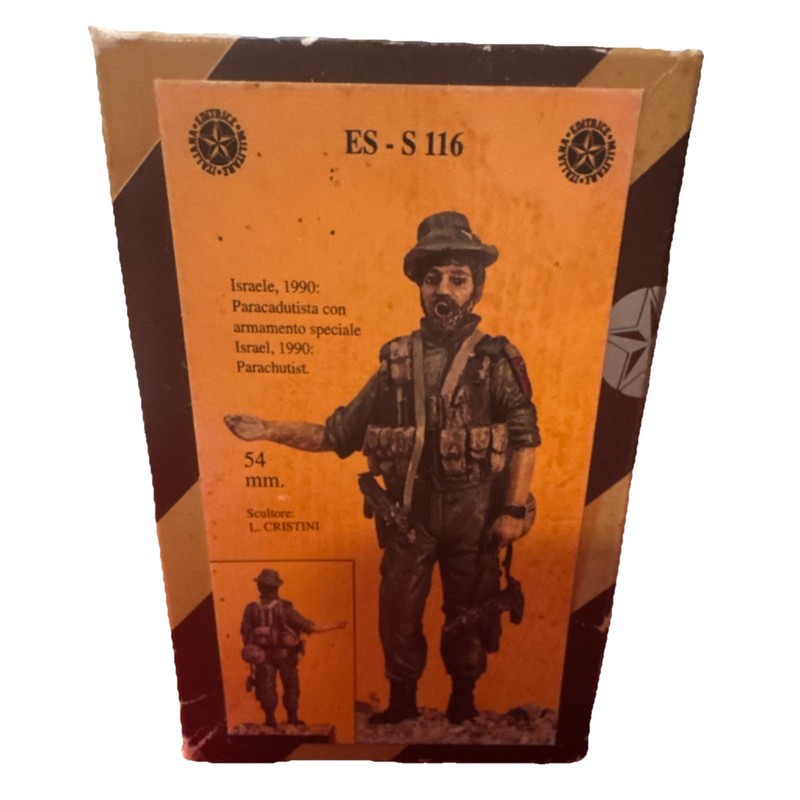 54mm "Israele, 1990" paratrooper sculptor L. Cristini, sold by Editrice Militare