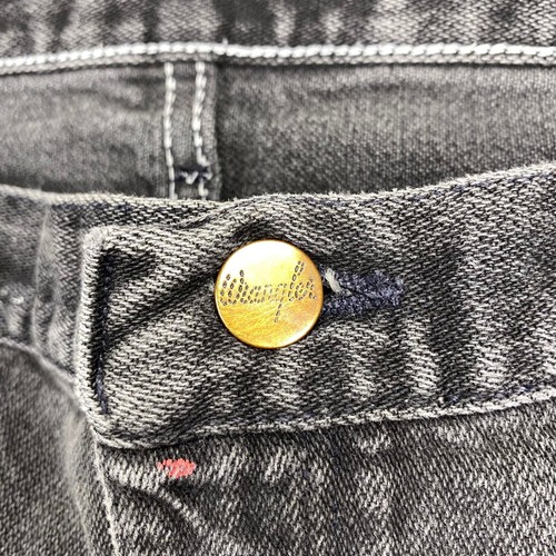 Mens Wrangler Jeans Black Wash Denim Pants Workwear Grunge Distressed 44x32 - Picture 2 of 21