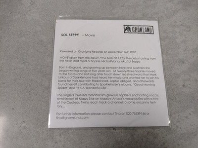Sol Seppy Move Cd Promo Single 2005 The Bells Of 1 2 Sophie Michalitsianos