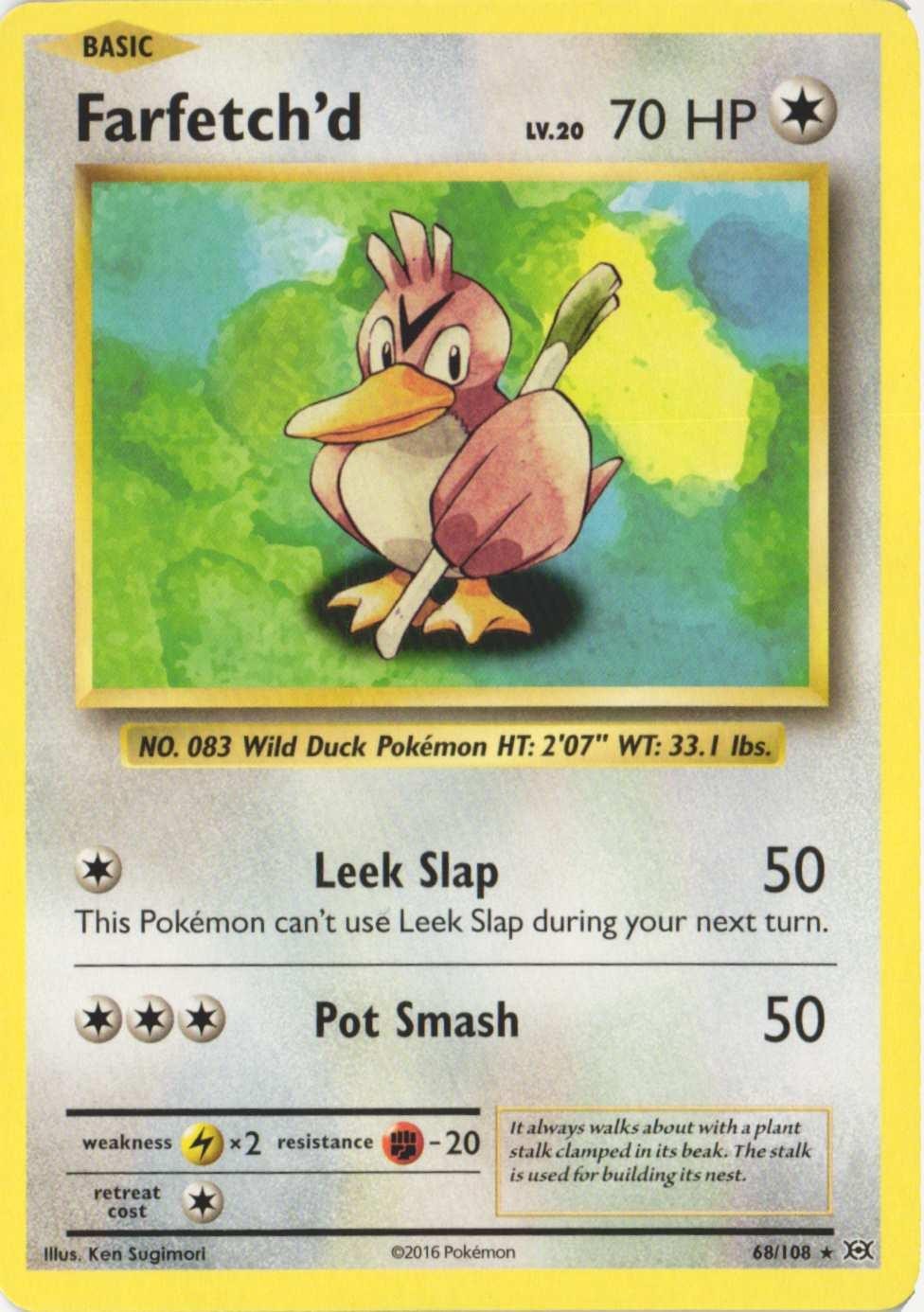 Farfetch'd 68/108 Rare Evolutions Pokemon Near Mint
