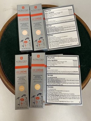 ERBORIAN CC CREME (4x Lot) Clair High Definition Radiance Face Cream .17 OZ 5ML