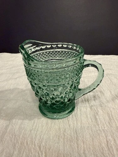 Vintage Anchor Hocking Wexford Seafoam Green  Or “Wexford Green” Glass Creamer