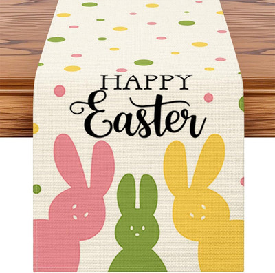 Happy Easter Ostern  Rosa Grün Gelb Bunny Hase, Saisonnal Frühling Küche  Dekora