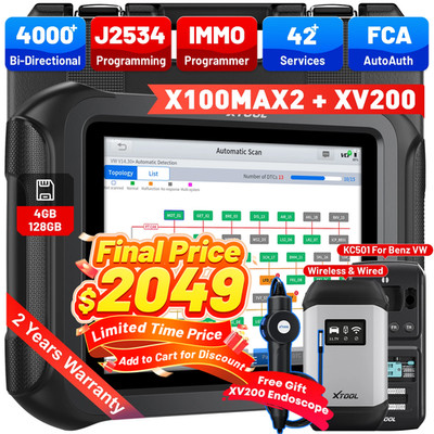 XTOOL X100 MAX2 KC501 Key Program J2534 ECU Programming Bi-Directional Scanner