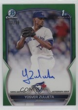 2023 Bowman Chrome Prospect Green Refractor 71/99 Yosver Zulueta Auto 12fr