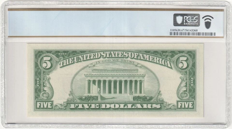 1963 $5 Legal Tender Note  Fr-1536 PCGS67 Superb Gem PPQ - Image 2 of 2