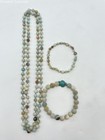 Costume Jewelry Set Beaded Necklace Stretch Bracelets Mineral Stone Lot — photo 1