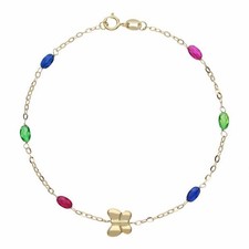 18K Yellow Gold Bracelet With Colored Stones