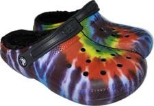 GOOD Crocs Shoes Slippers Baya Tie Dye Lined Clogs Indoor Shoes Mens 6 Womens 8