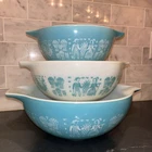 Pyrex Amish Butterprint Cinderella Bowls, Set of 3 Nesting Bowls 442 443 444