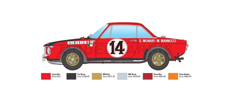 ITALERI 3670 1/24 Lancia Fulvia HF Rally Montecarlo 1972 - Immagine 3 di 4