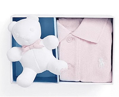 Ralph Lauren Polo Pony Baby s First Polo Shirt And Bear Set, New,  3-12 mn Sizes