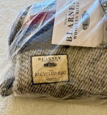 Blarney Woolen Mills 100 Recycled Wool Tartan Plaid Throw Blanket Irish 60 x44