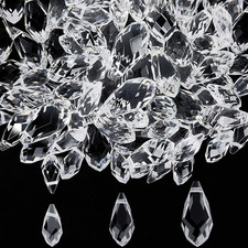 1 Box 120Pcs Faceted Teardrop Crystal Beads Glass Chandelier Beads Clear Top Dri
