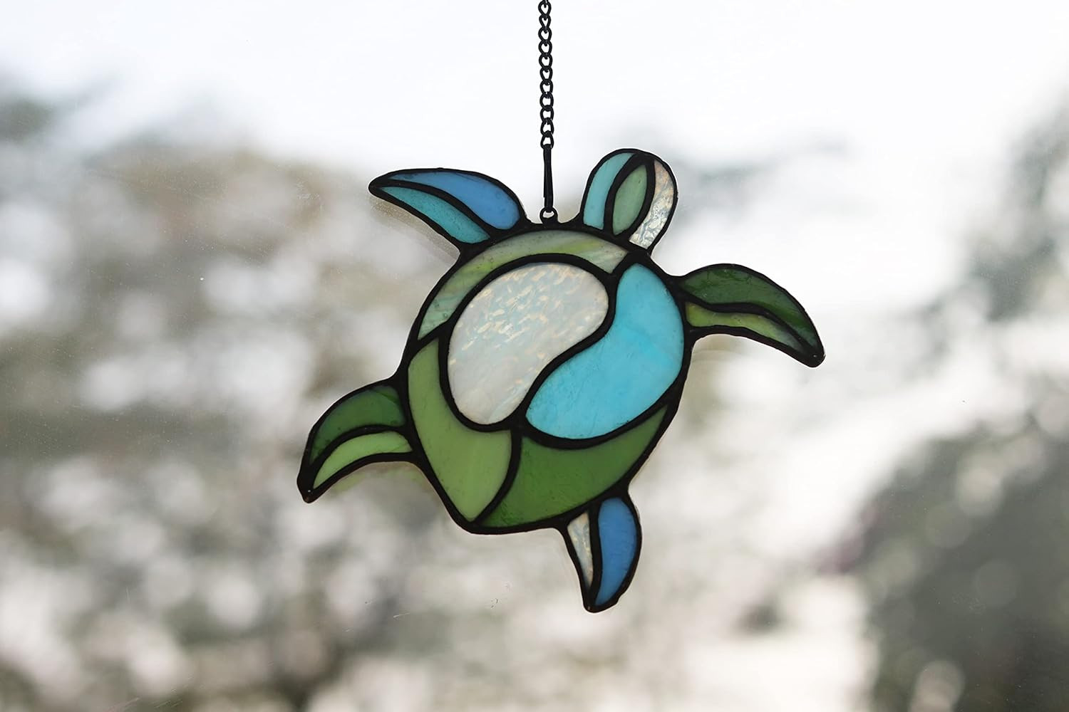 Design Decorativo Tartaruga Vetro - Suncatcher Moderno per Interni - 2